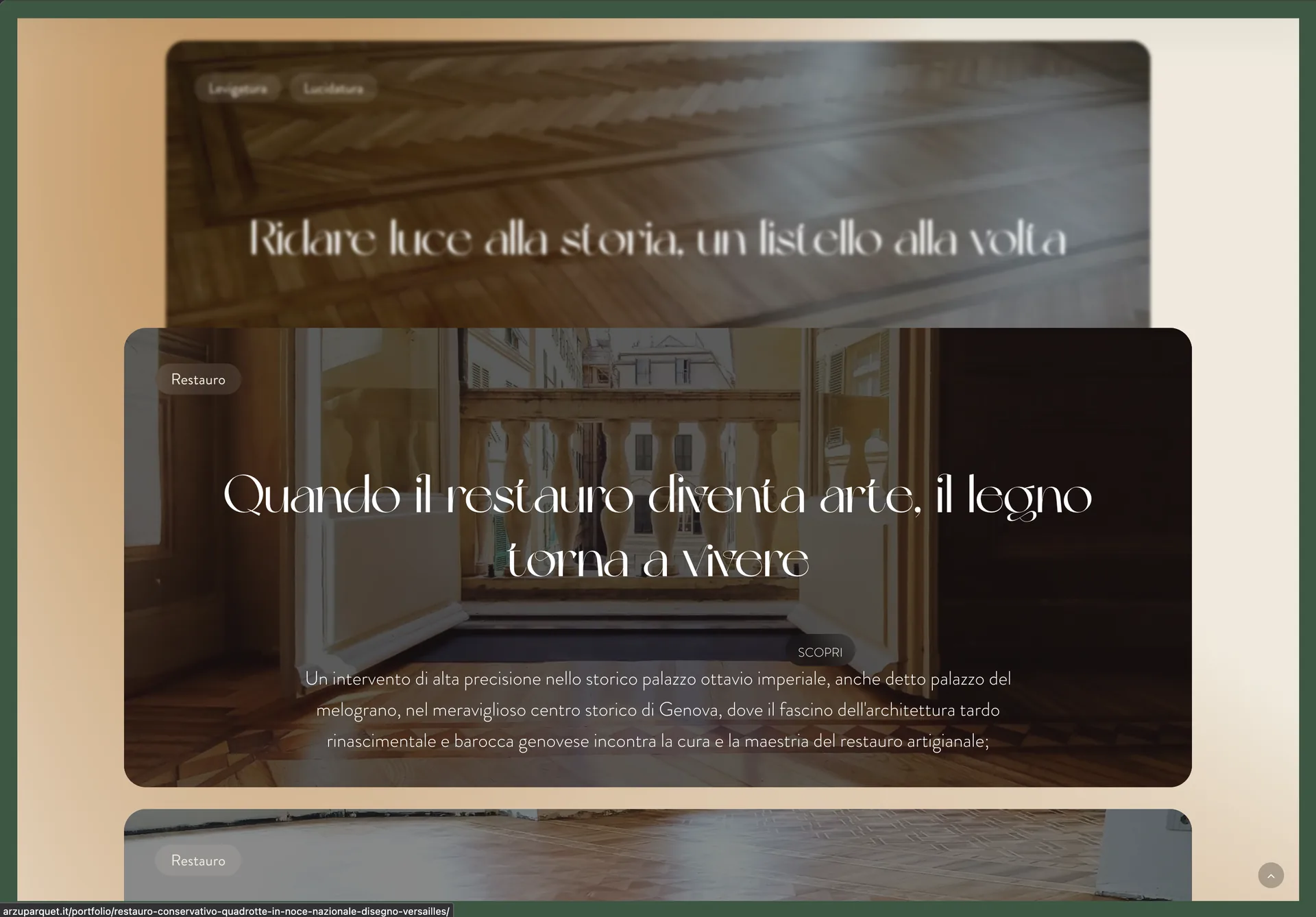 Le realizzazioni sul sito: «Quando il restauro diventa arte, il legno torna a vivere»