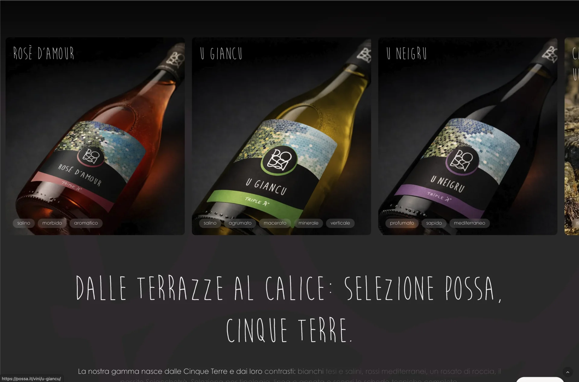 La selezione dei vini Possa: «Dalle terrazze al calice»