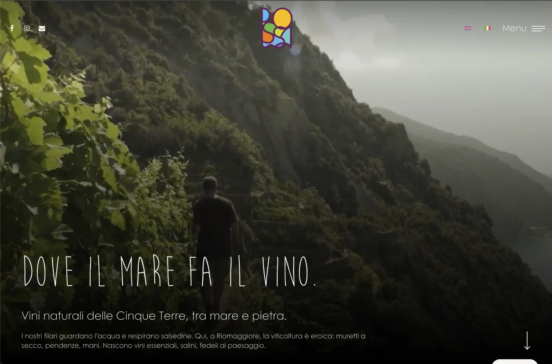 Il sito di Possa dopo il restyling: «Dove il mare fa il vino»